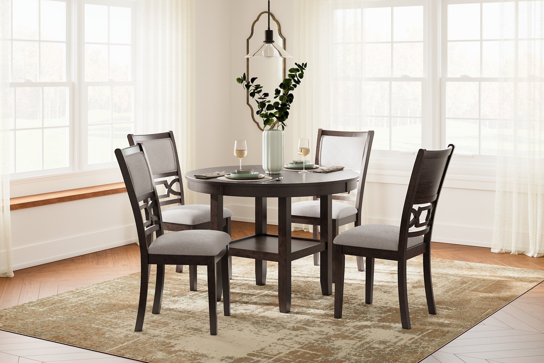 Langwest Dining Table and 4 Chairs (Set of 5) - Pull Up A Couch