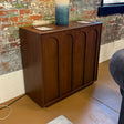 Article 37-inch walnut MCM cabinet with storage, featuring sleek design and multiple compartments for organization.