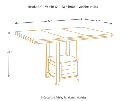 Haddigan Counter Height Dining Extension Table - Pull Up A Couch