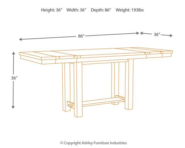 Moriville Counter Height Dining Extension Table - Pull Up A Couch