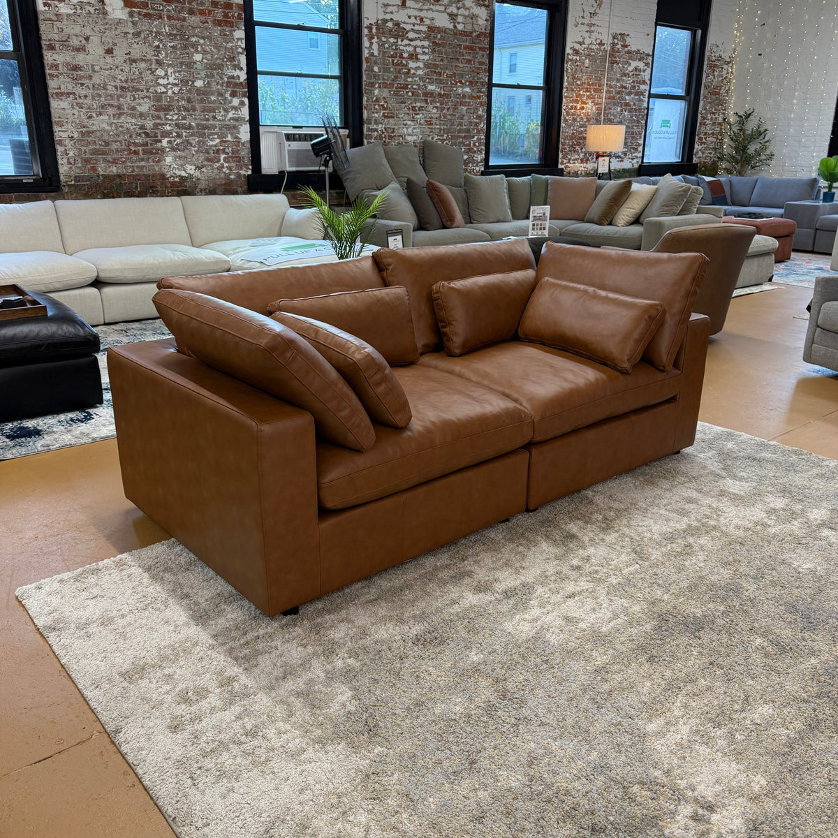 Pull Up A Couch Serenity Reserve sectional sofa, two-piece fabric sofa with plush cushions and modern design.
