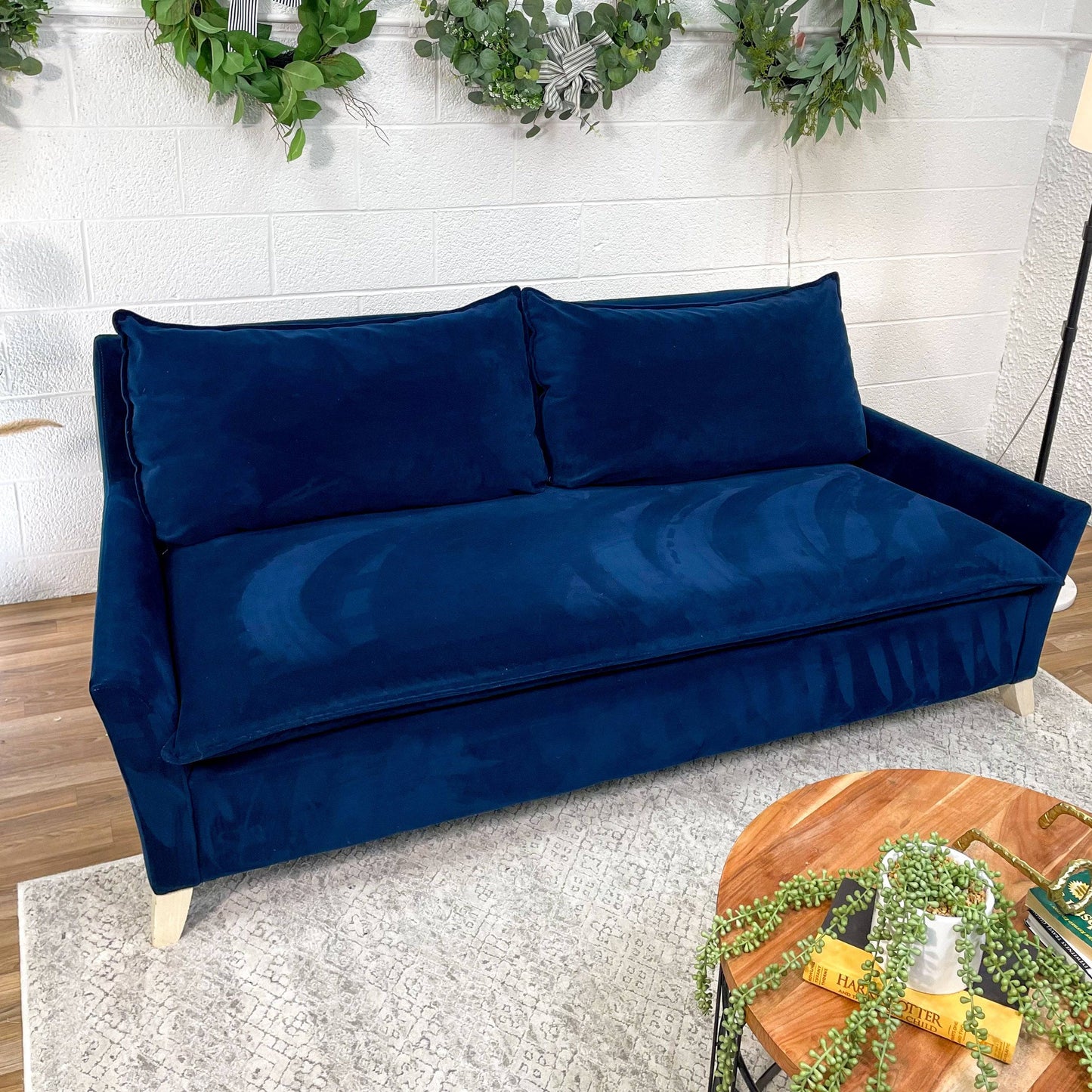 West Elm Bliss Sofa w/Blue Performance Fabric - Pull Up A Couch