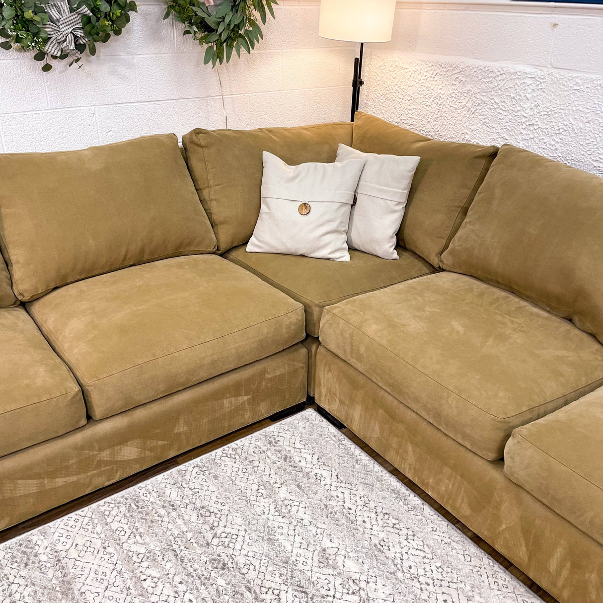Tan Crate & Barrel Axis3, 3pc Sectional - Pull Up A Couch