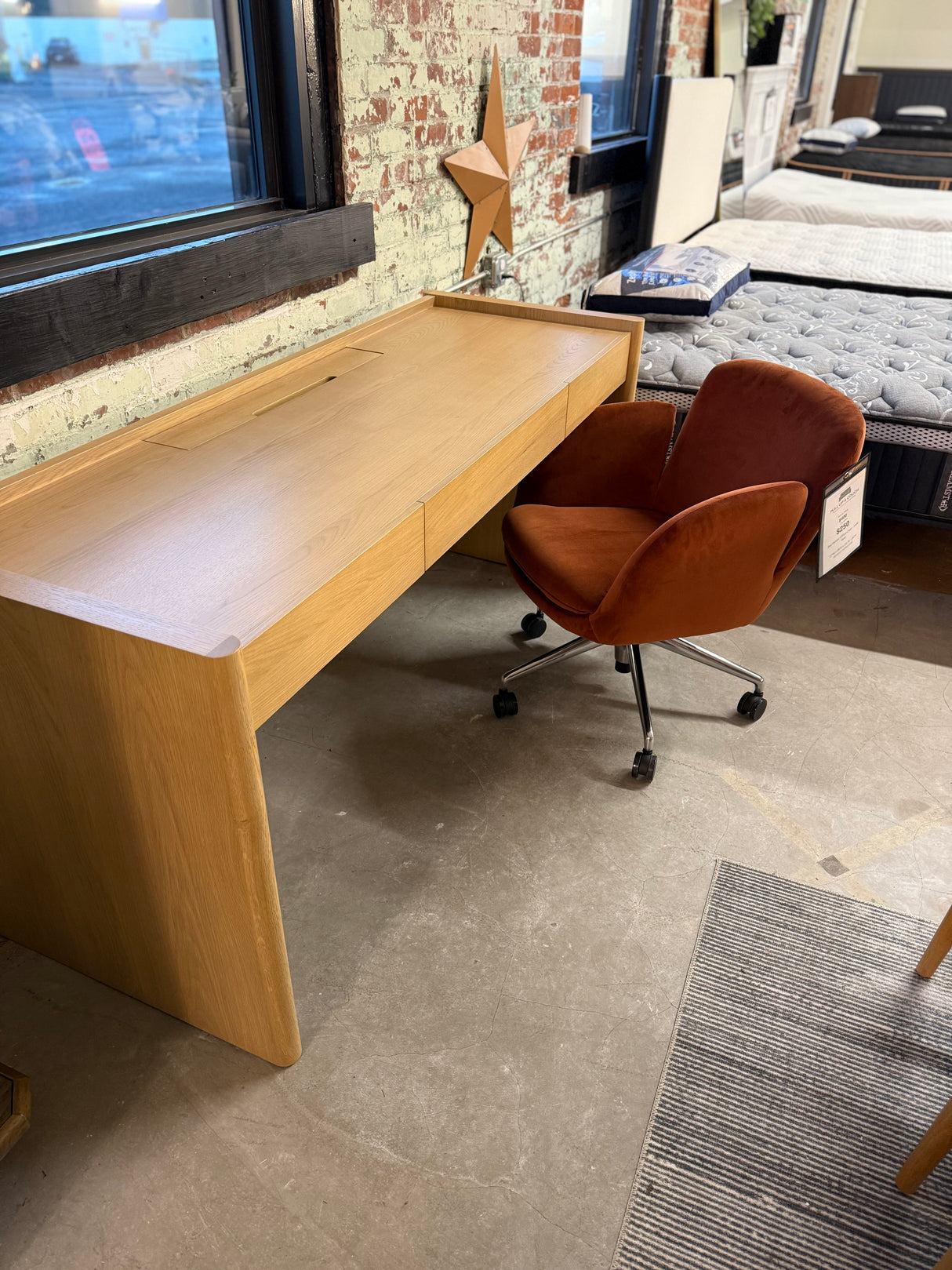 Bea Velvet Office Chair - Hale Rust