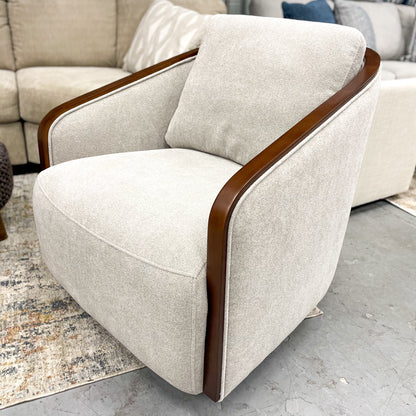 Warehouse M Swivel Chair w/Walnut Trim