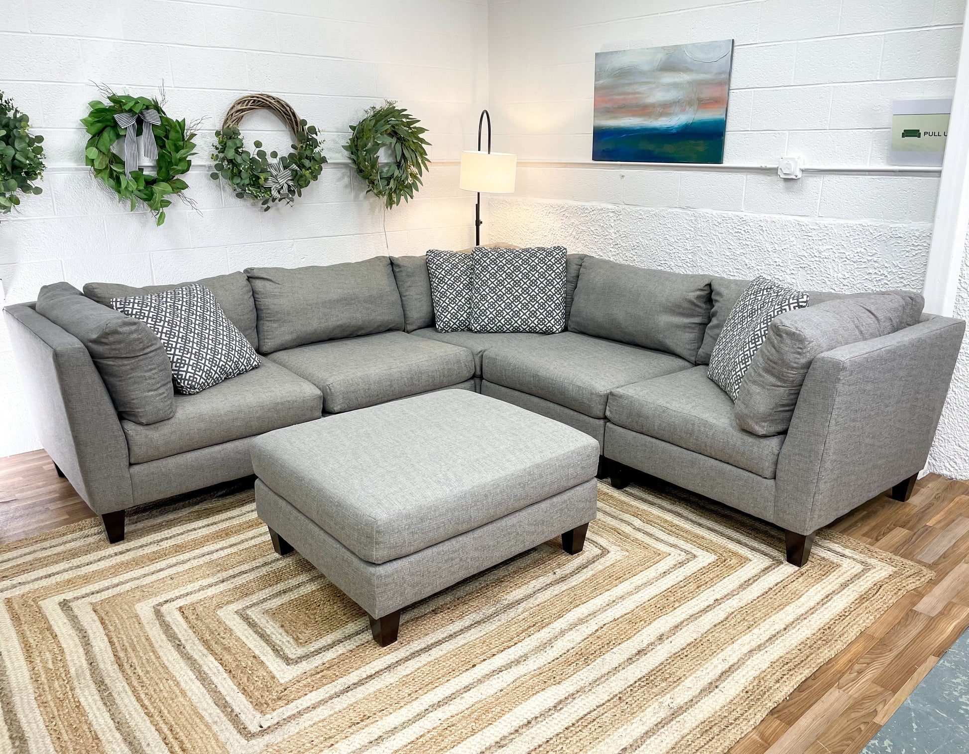 Bauhaus 6pc Modular Sectional w/Ottoman - Pull Up A Couch