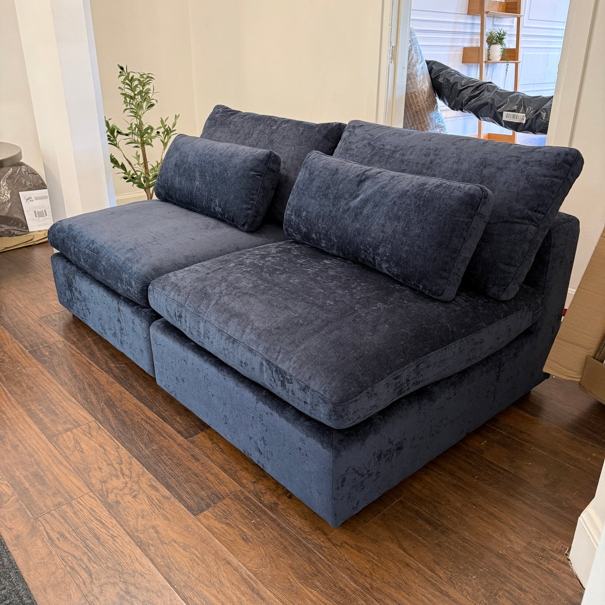 Serenity Cloud 2pc Armless Sofa (Blue) (Clearance)
