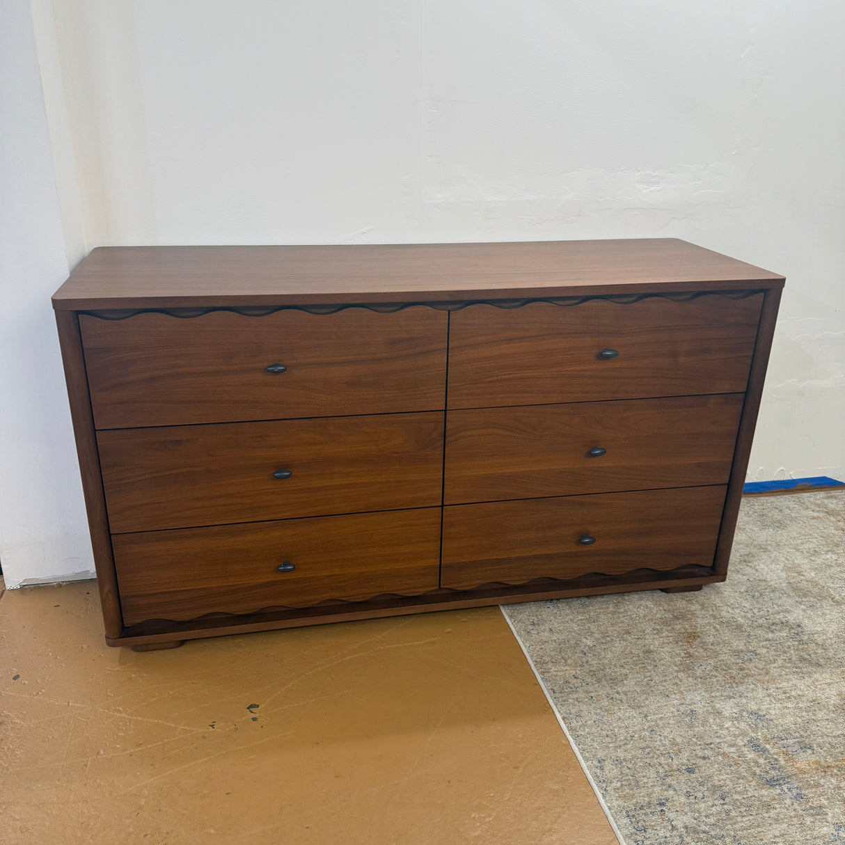 6-Drawer MCM Double Dresser (Walnut)
