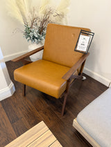 ARTICLE - Otio 26" Leather Lounge Chair (Tan/Walnut)