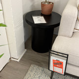 Black MCM-style end table from Article with sleek design, modern side table for living room or bedroom decor.