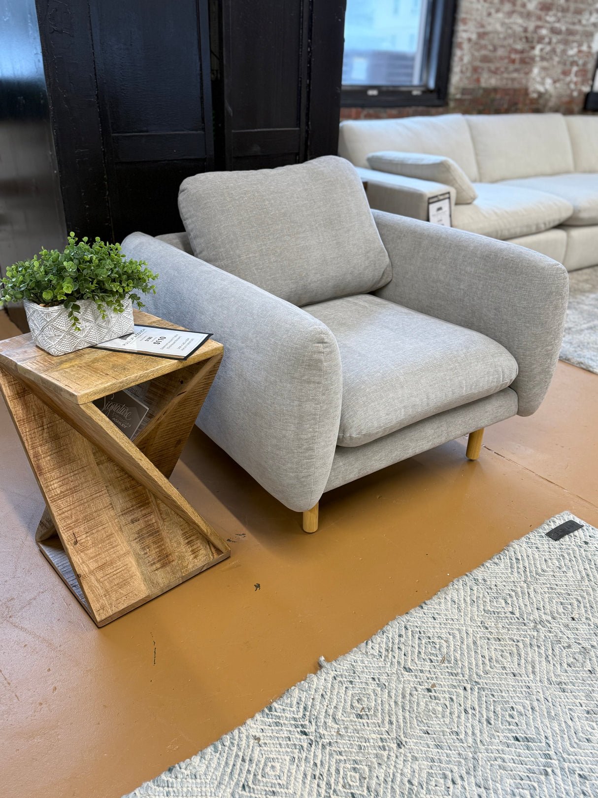 37" Lounge Chair w/ Performance Fabric (Hestia Gray) - Pull Up A Couch