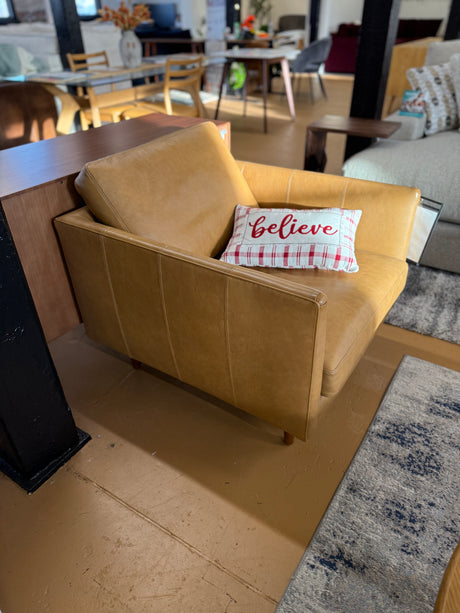 ARTICLE - Burrard 32" Leather Lounge Chair - Bella Caramel