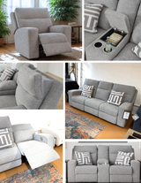 Back view of Ashley Furniture Grayson Power Reclining Sofa showcasing plush cushions and reclining mechanism.