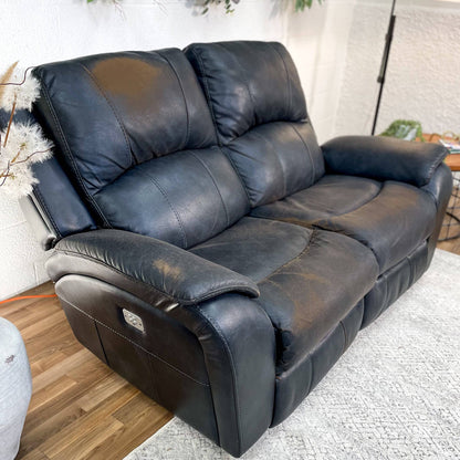 Leather Loveseat w/ Power Recliners & Headrests - Pull Up A Couch