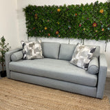 Silver light blue 88-inch MCM-style Sven sleeper sofa bed by Article, featuring sleek modern design and comfortable seating.