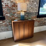 Modern 37-inch walnut MCM cabinet with storage space, designed by Article, featuring sleek wood finish and minimalist style.