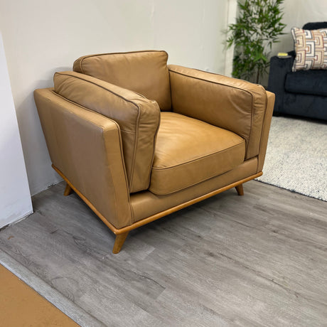 Leather MCM Lounge Chair (Charme Tan)