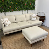 Article MCM sofa and ottoman set in seasalt ivory, with plush fabric and modern design, shown in a stylish living room setting