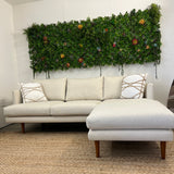 Article MCM sofa and ottoman set in seasalt ivory, featuring plush fabric and modern design, with the sofa and matching ottoman visible.