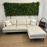 Article MCM sofa and ottoman set in seasalt ivory, featuring plush cushions and modern design for stylish living room decor.