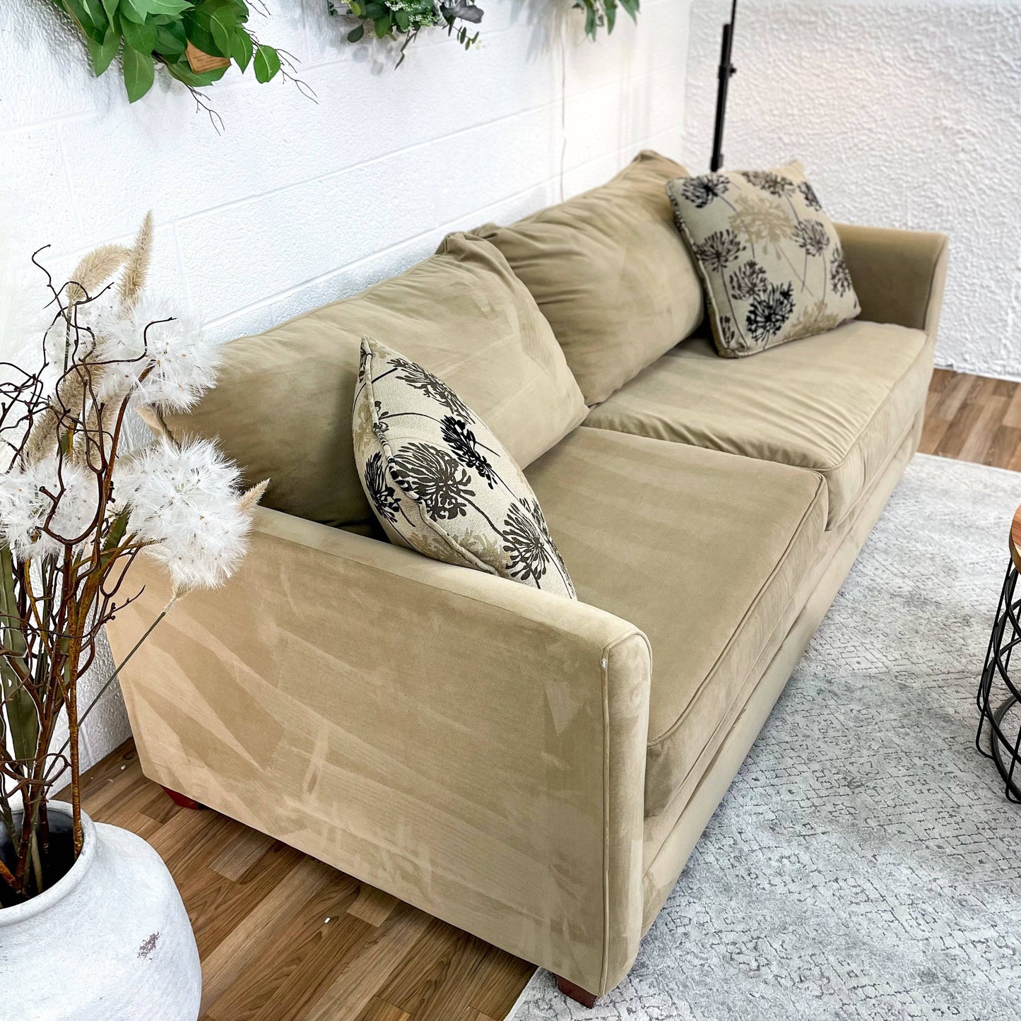 Jordan's Tan 2 cushion Sofa - Pull Up A Couch