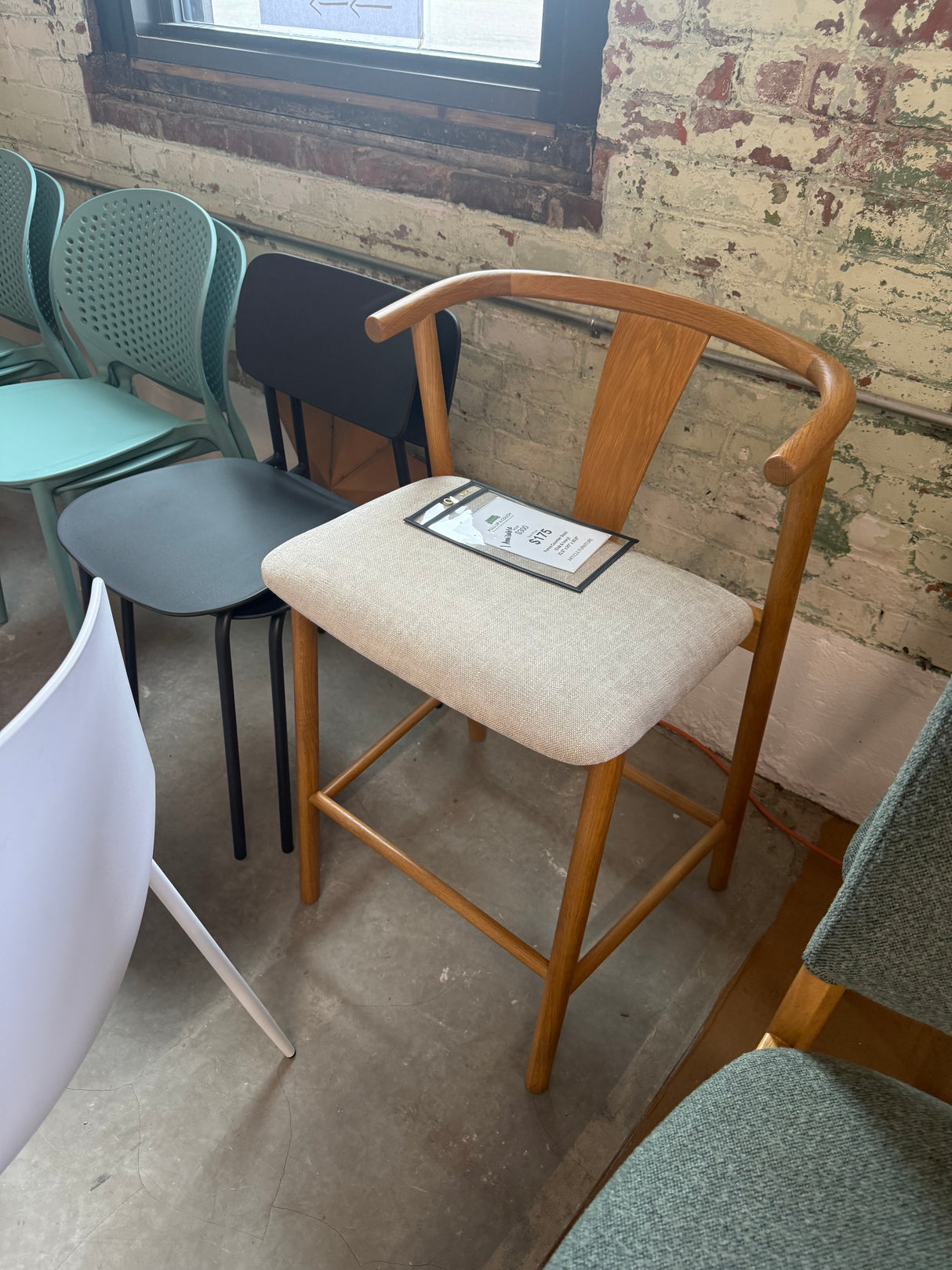 ARTICLE - Fonra Counter Stool (Oak & Gray)