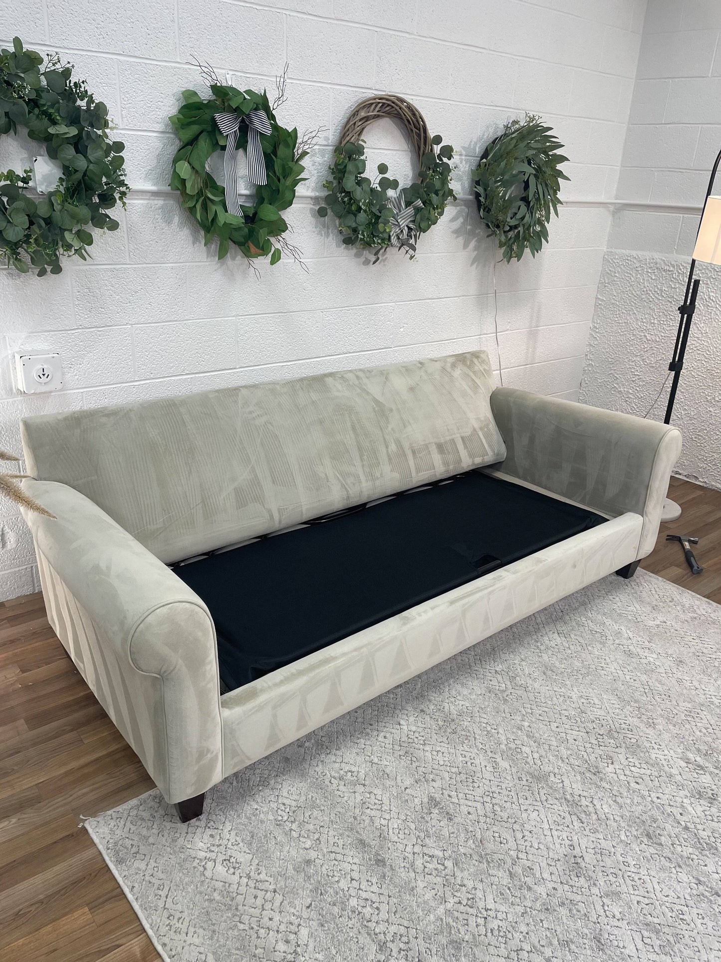 MaxHome 3-Seat Sofa w/Queen Sleeper Bed + Chair - Pull Up A Couch