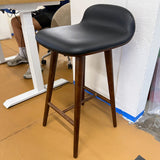 ARTICLE - SEDE LEATHER COUNTER STOOL (Black/Walnut)