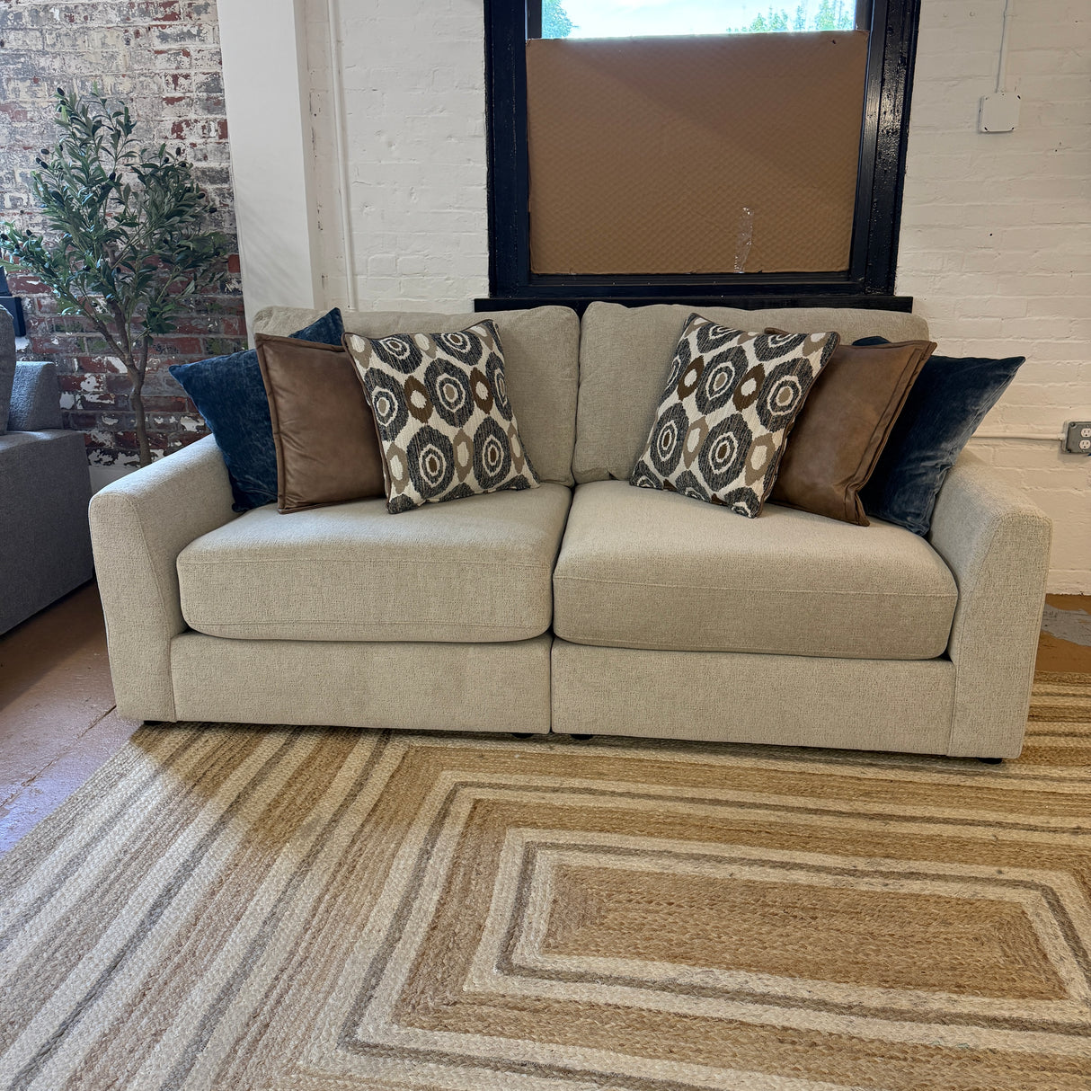 Behold Home Sequoia Sectional Sofa in two pieces, modern fabric sofa with plush cushions and sleek design for living room comfort.