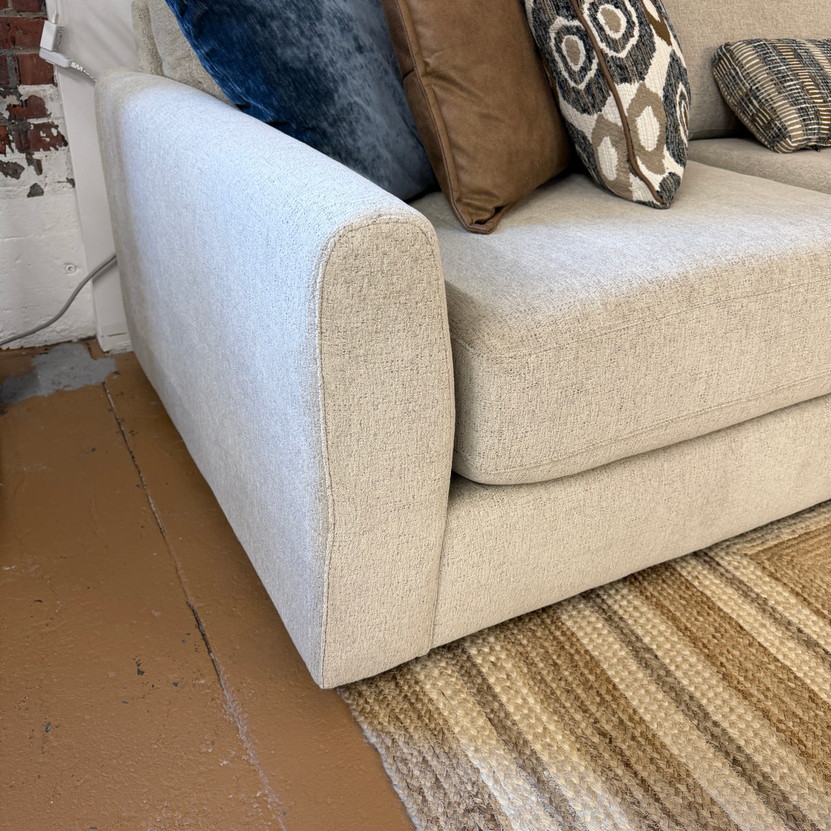 Sequoia Behold Home 4-piece corner sectional sofa with plush cushions and modern design, shown in a cozy living room setting.