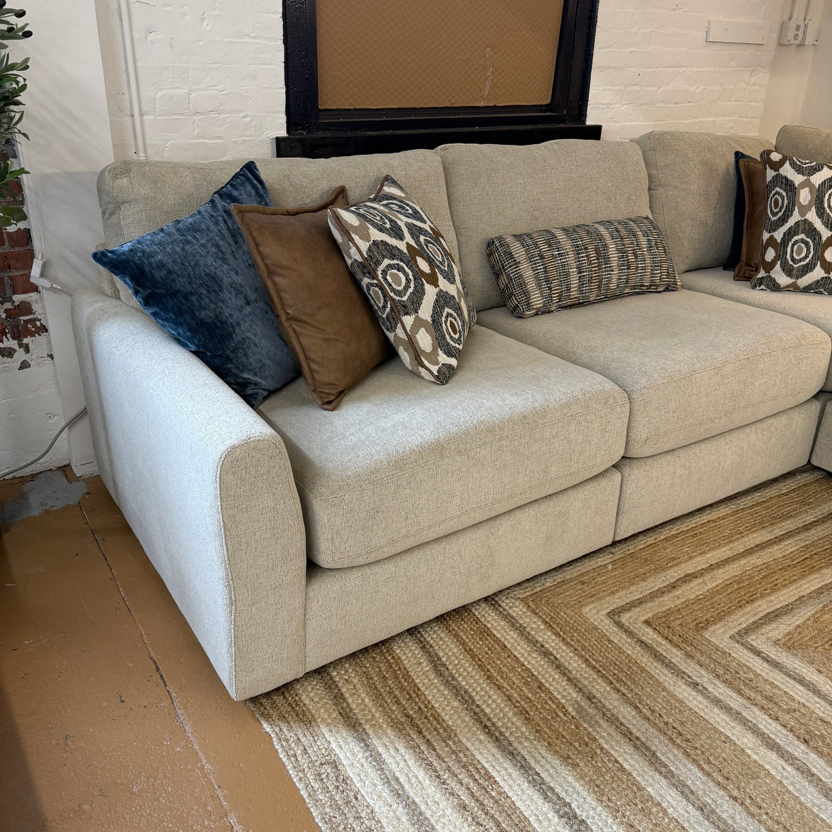 Behold Home Sequoia 5-piece corner sectional sofa with plush cushions and modern design, shown in a cozy living room setting.