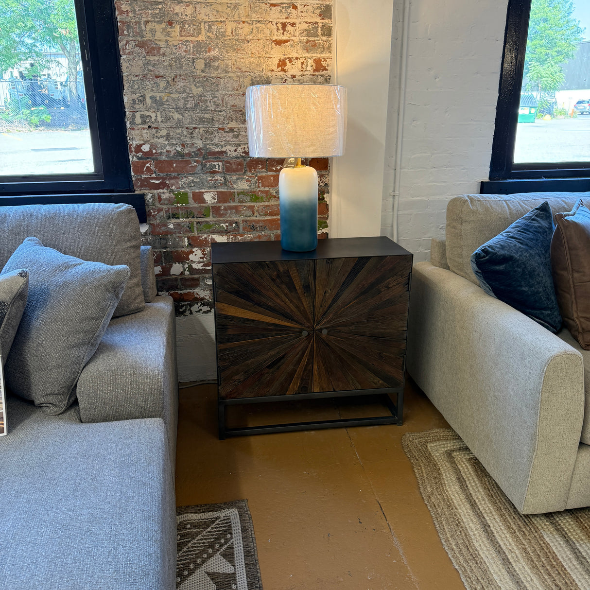 Pull Up A Couch Cedarville Accent Cabinet showing a stylish wooden storage cabinet with doors and decorative hardware.