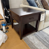 Pull Up A Couch Roseville End Table showing a wooden surface with a smooth finish and sturdy legs.