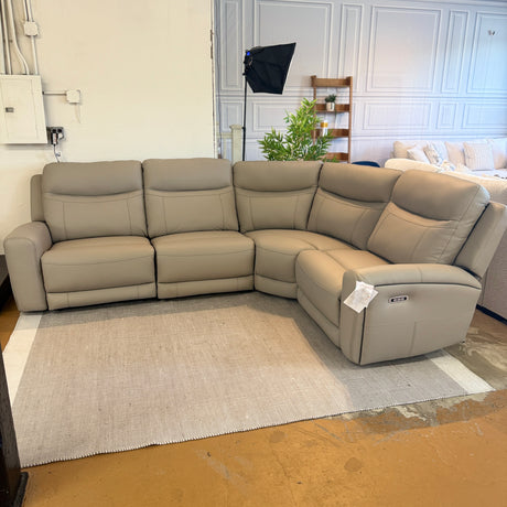 Ashley Furniture Salerno Power Reclining Sectional, 4-piece sectional sofa with reclining seats and plush cushions.