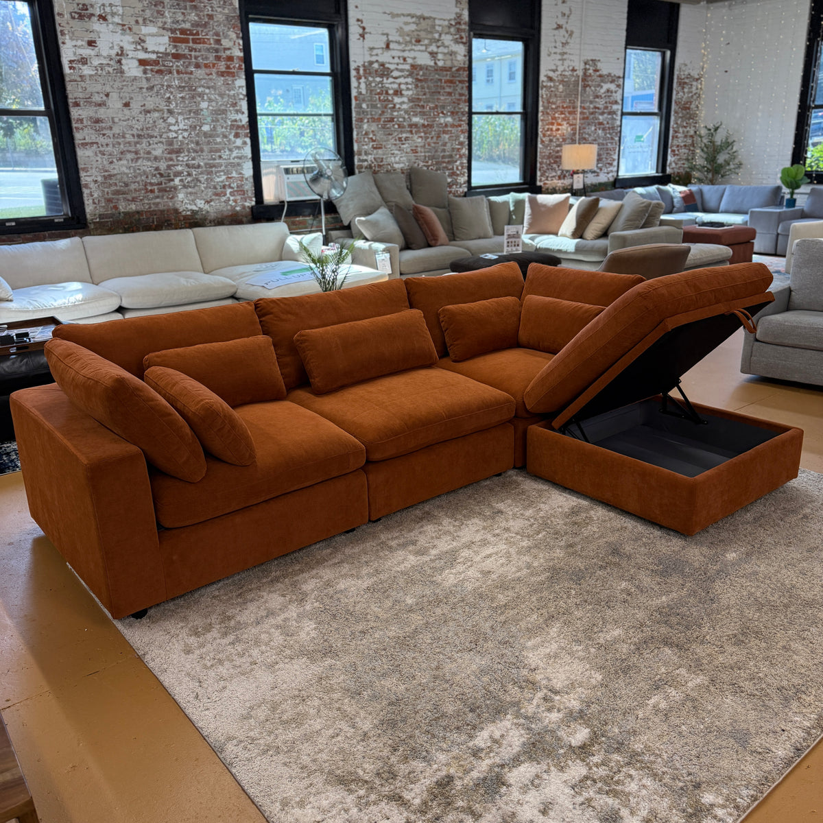 Serenity Cloud Sectional w/Storage Ottoman (4pc)