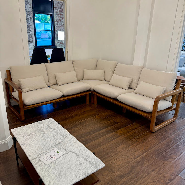 ARTICLE - Laholm 94" Outdoor Corner Sectional Set - Dravite Ivory