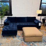 ARTICLE - Sven 100" Tufted Velvet Left Sectional - Plush Cascadia Blue