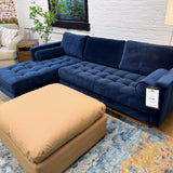 ARTICLE - Sven 100" Tufted Velvet Left Sectional - Plush Cascadia Blue