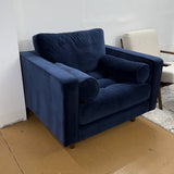 ARTICLE - Sven 42" Tufted Leather Lounge Chair - Plush Cascadia Blue
