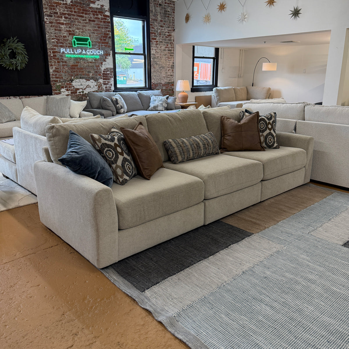 Behold Home Sequoia sectional sofa, 3-piece set with plush cushions and modern design, ideal for contemporary living rooms.