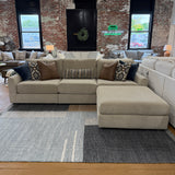 Behold Home Sequoia sectional with chaise, 3-piece sofa set with ottoman, featuring plush cushions and modern design.