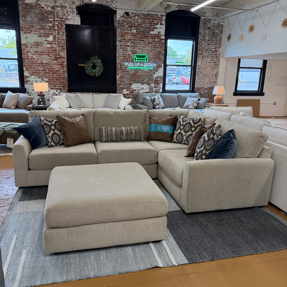 Behold Home Sequoia Corner Sectional 4-piece sofa set with plush cushions and modern design, shown in a cozy living room setup.
