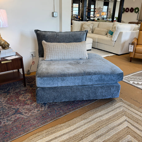 Fusion Barrington armless right-facing chaise chair with plush upholstery and modern design, shown from a front angle.
