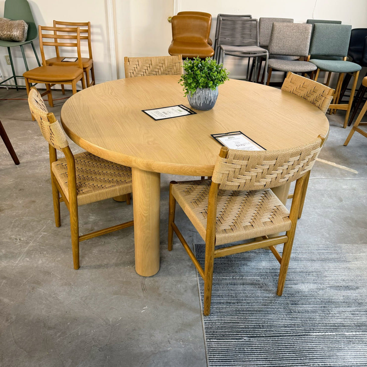 ARTICLE - Adel 55.5" Round Dining Table - White Oak