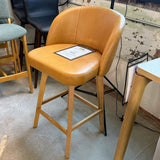 ARTICLE - Alta Leather Swivel Counter Stool - Light Oak and Taos Tan