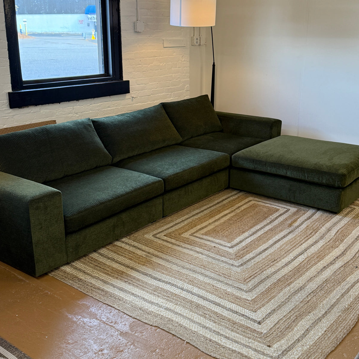 4pc Modular Sectional w/ Ottoman (Cypress Green)