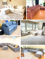 Modmax 5-piece sectional sofa by Ashley Furniture, showing the back view of the modern, upholstered sectional for living room comfort.