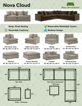 Ashley Furniture Nova Cloud sofa with plush cushions and modern design, shown from the front.