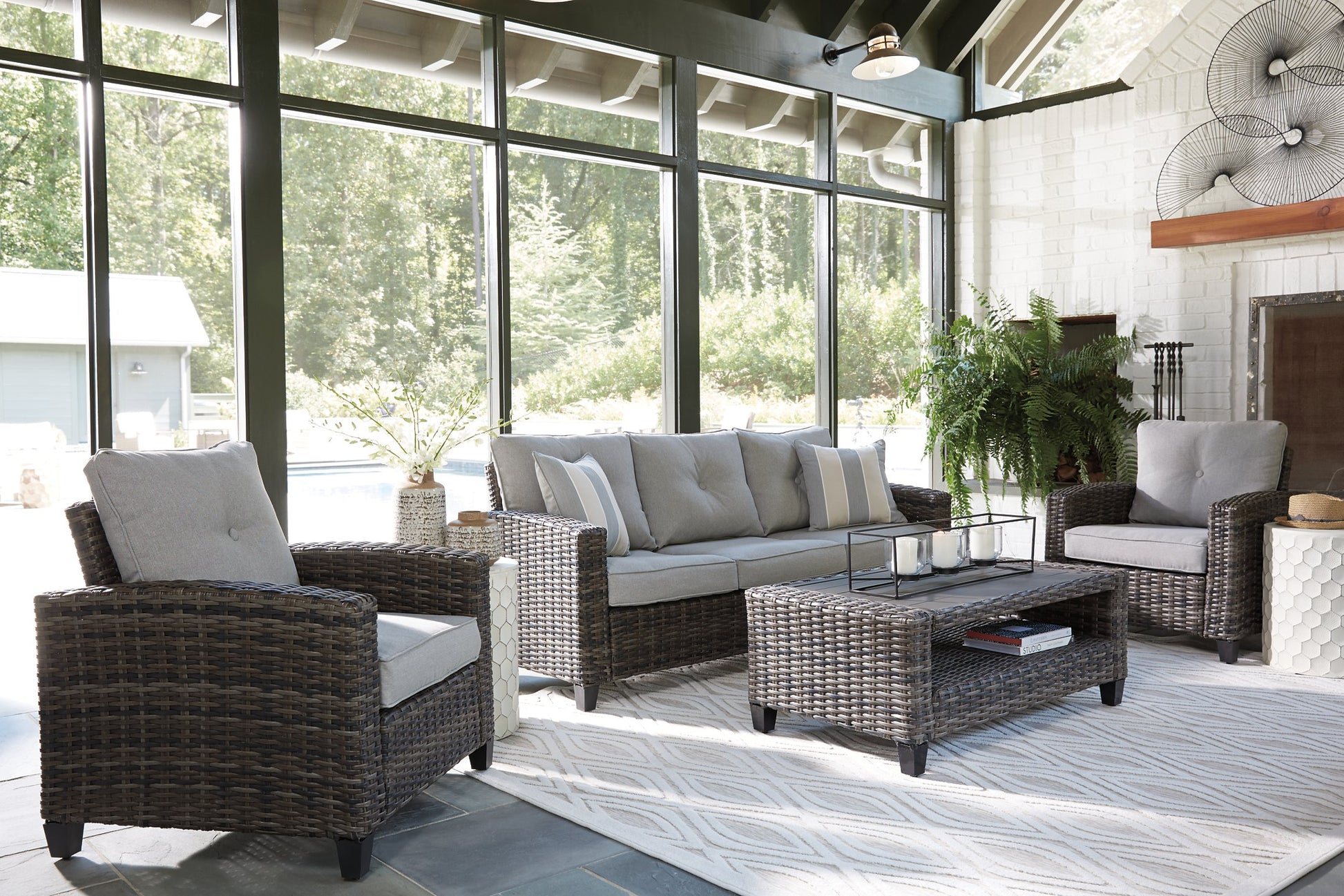 Cloverbrooke 4-Piece Outdoor Conversation Set - Pull Up A Couch