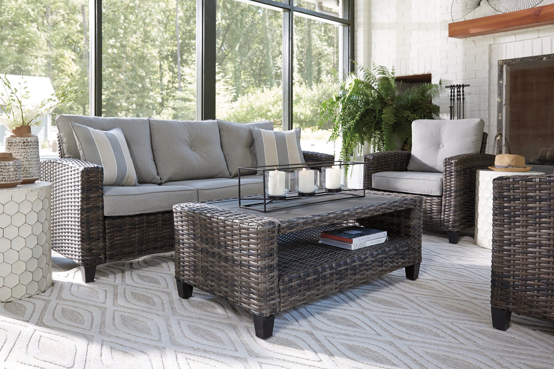 Cloverbrooke 4-Piece Outdoor Conversation Set - Pull Up A Couch